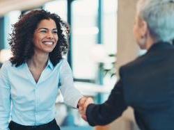 Happy balck woman business owner 